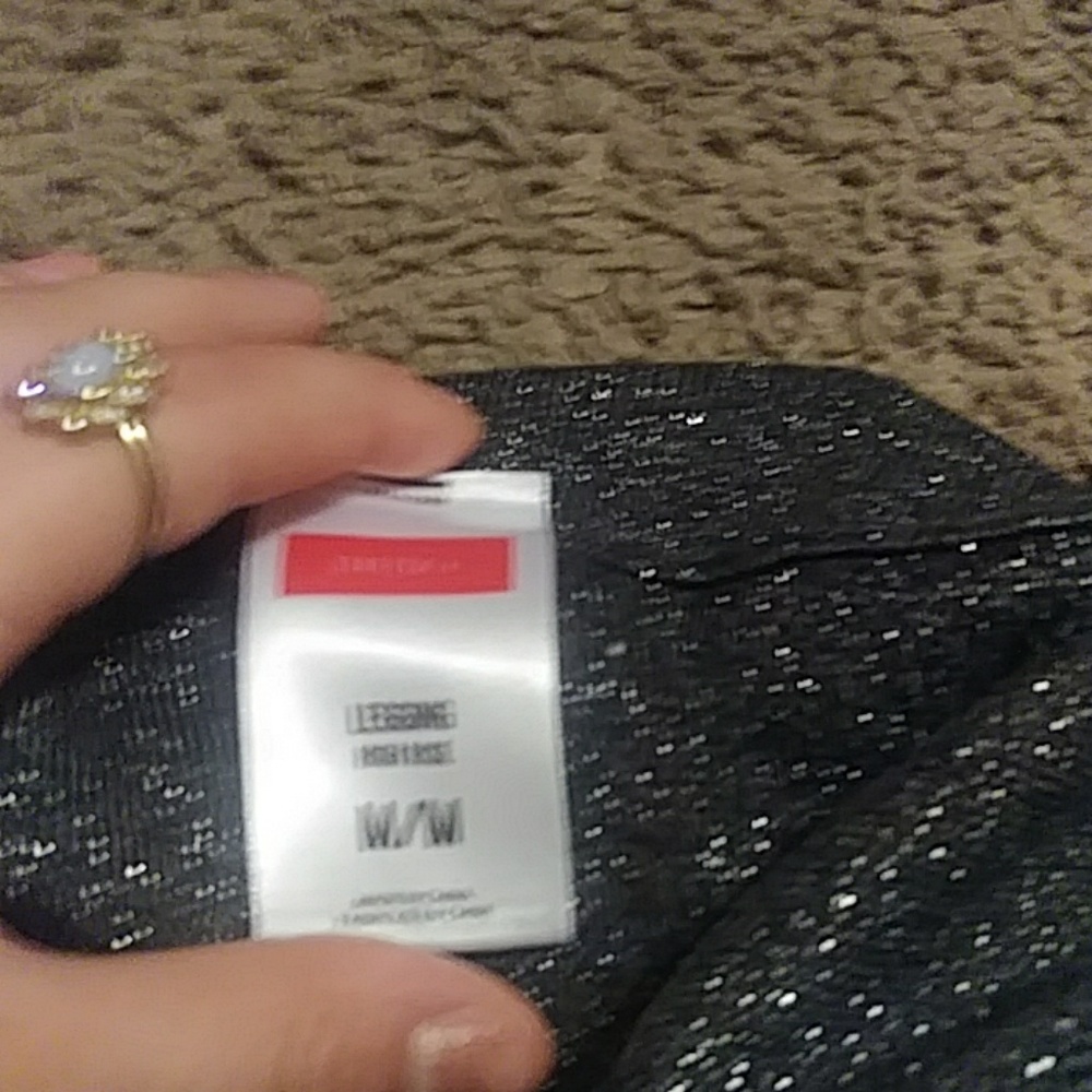 Woman gray sparkling leggings - Picture 3 of 4